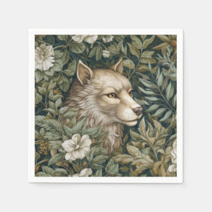 Jugendwolf in den Blätter Serviette
