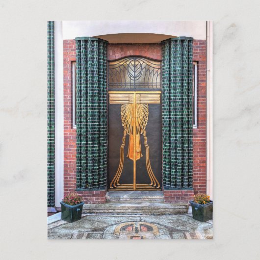 Jugenstil Door Feiertagspostkarte (Vorderseite)