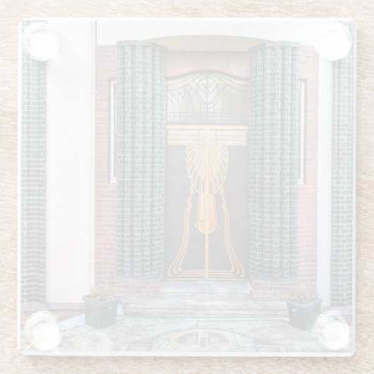 Jugenstil Door Glasuntersetzer (Rückseite)