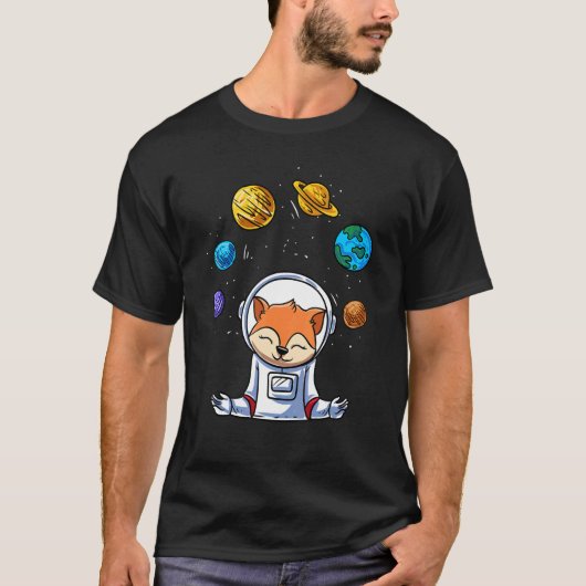 Juggle Fox Astronaut T-Shirt (Vorderseite)