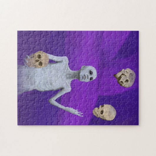 Juggler Juggling Skulls Medium Fantasy Art Puzzle (Horizontal)