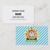 Juggling Big Top Circus Clown; Blaue Streifen Visitenkarte (Vorne/Hinten)