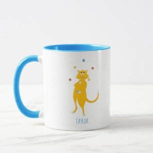 Juggling Cartoon Cat Personalisiert Juggler Tasse