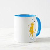 Juggling Cartoon Cat Personalisiert Jugglers Tasse (VorderseiteRechts)