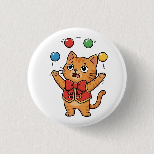 Juggling Cat Circus Button (Vorderseite)