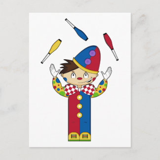 Juggling Circus Clown Postkarte