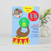 Juggling Circus Siegel Kinder Foto Geburtstag Einladung (Stehend Vorderseite)