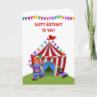 Juggling Clown, Circus Zent, Geburtstag Karte