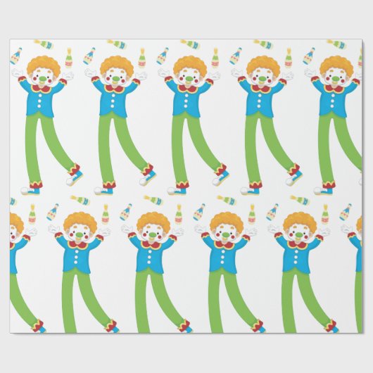 Juggling Clown Geschenkpapier (Flach)