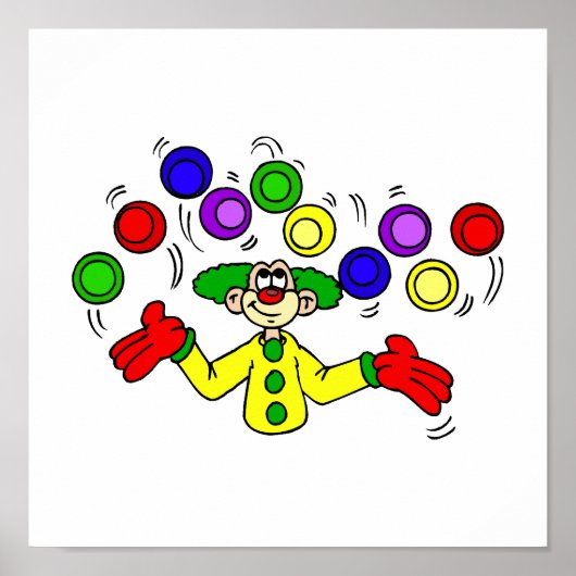 Juggling Clown mit Balls Poster (Vorne)