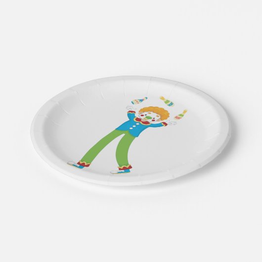 Juggling Clown Pappteller (Schrägansicht)