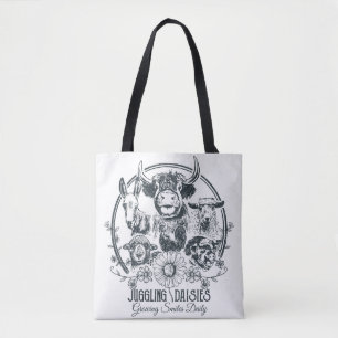 Juggling Daisies Farm Familie Doppelseitiges Bag Tasche