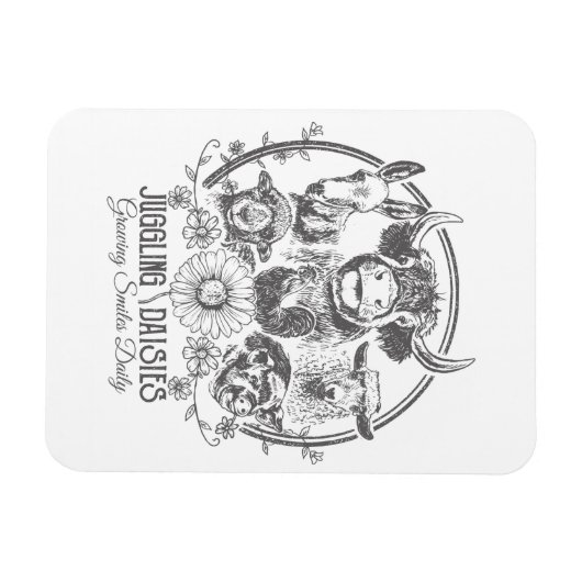 Juggling Daisies Farm Family Maganet Magnet (Horizontal)