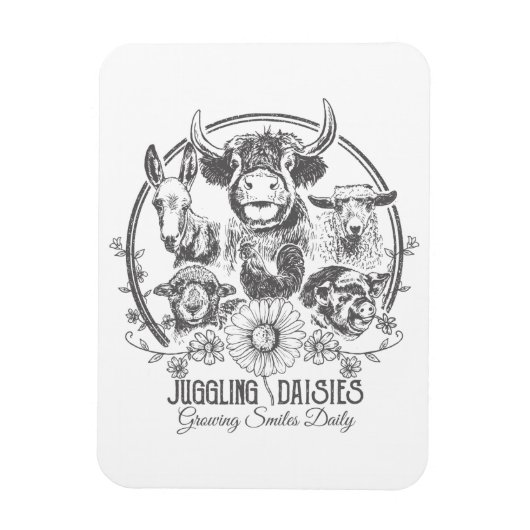 Juggling Daisies Farm Family Maganet Magnet (Vertikal)