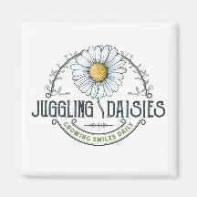 Juggling Daisies Logo-Magnet