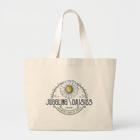 Juggling Daisies Logo-Tasche Jumbo Stoffbeutel (Vorne)