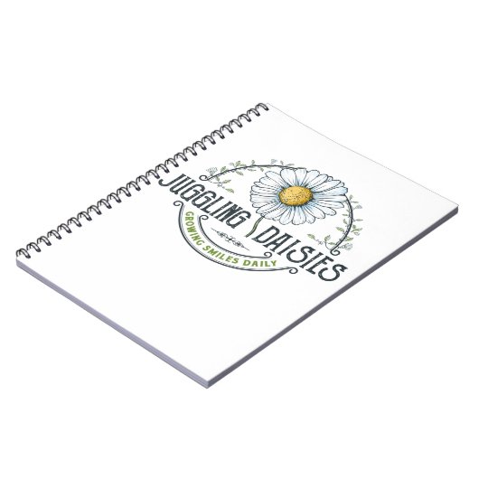 Juggling Daisis Logo-Notebook Notizblock (Linke Seite)