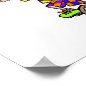 Juggling Einrad Clown Poster (Ecke)