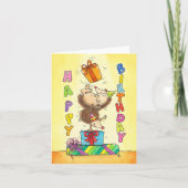 Juggling Geburtstags-Igel Gruß Dankeskarte (Vorderseite)