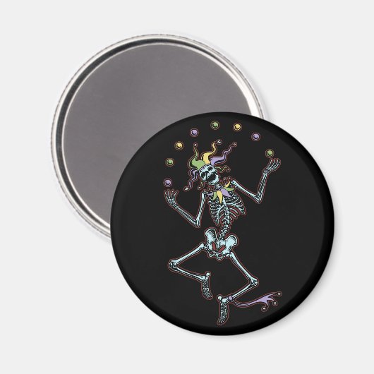 Juggling Jester Skeleton Magnet (Vorderseite/Rückseite)
