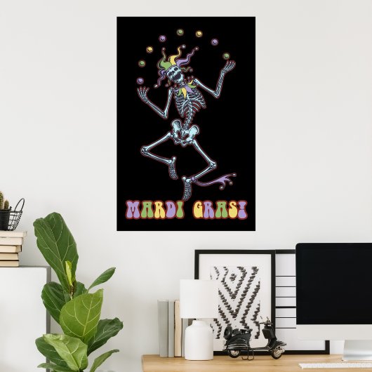 Juggling Jester Skeleton Poster (Heimbüro)