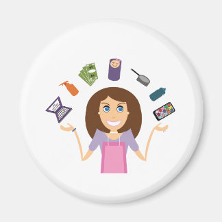 Juggling-Mama (Brünett) Magnet