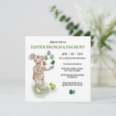 Juggling Oaster Bunny Einladung (Stehend Vorderseite)