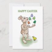 Juggling Oaster Bunny Feiertagskarte (Vorderseite)