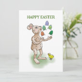 Juggling Oaster Bunny Feiertagskarte (Stehend Vorderseite)