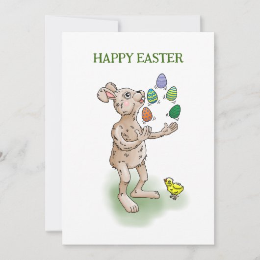 Juggling Oaster Bunny Feiertagskarte (Vorderseite)