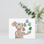 Juggling Oaster Bunny Feiertagspostkarte (Stehend Vorderseite)