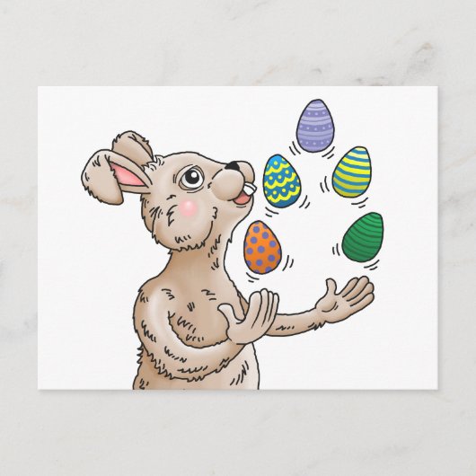Juggling Oaster Bunny Feiertagspostkarte (Vorderseite)