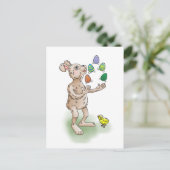 Juggling Oaster Bunny Feiertagspostkarte (Stehend Vorderseite)