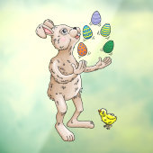 Juggling Oaster Bunny Fensteraufkleber (Blatt 3)