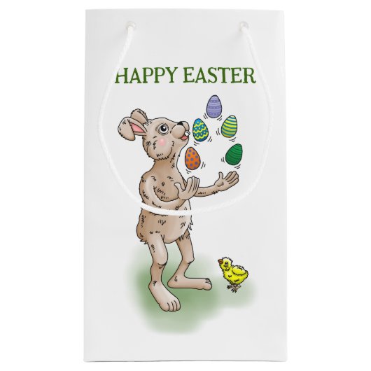 Juggling Oaster Bunny Kleine Geschenktüte (Rückseite)