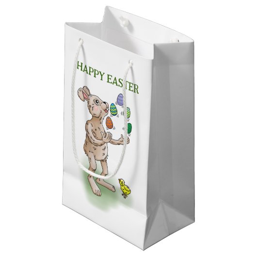 Juggling Oaster Bunny Kleine Geschenktüte (Vorderseite Schrägansicht)