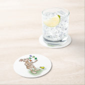 Juggling Oaster Bunny Runder Pappuntersetzer (Vor Ort)