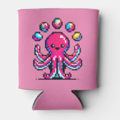 Juggling Octopus - Funny Pixel Art Circus Design Dosenkühler (Vorderseite)