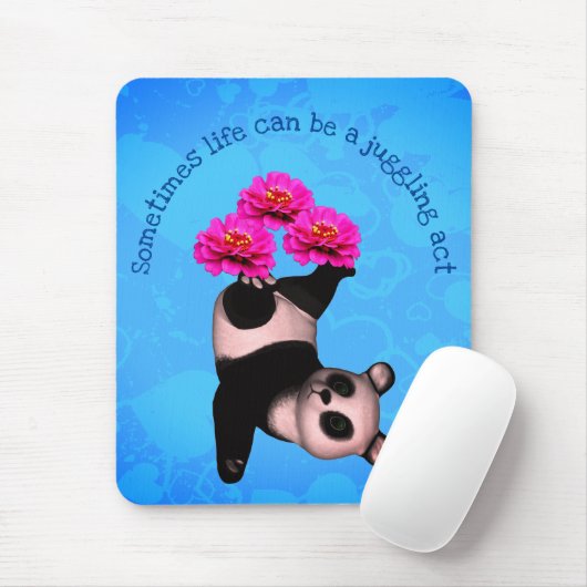 Juggling Panda Bär und Blume Inspiration Mousepad (Mit Mouse)