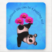Juggling Panda Bär und Blume Inspiration Mousepad (Vorne)