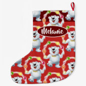 Juggling Polar Bär Sondermädchen Weihnachtslager Großer Weihnachtsstrumpf (Rückseite)