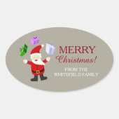 Juggling Santa Claus Ovaler Aufkleber (Vorderseite)