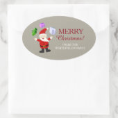 Juggling Santa Claus Ovaler Aufkleber (Tasche)