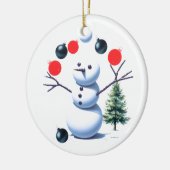 Juggling Snowman Christmas Baubles Keramik Ornament (Links)