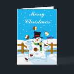 Juggling Snowman Feiertagskarte<br><div class="desc">Juggling Snowman</div>