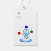 Juggling Snowman Geschenkanhänger (Vorderseite)