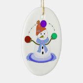 Juggling Snowman Keramik Ornament (Rechts)