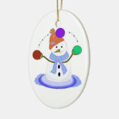 Juggling Snowman Keramik Ornament (Links)