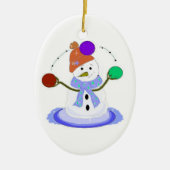 Juggling Snowman Keramik Ornament (Vorne)
