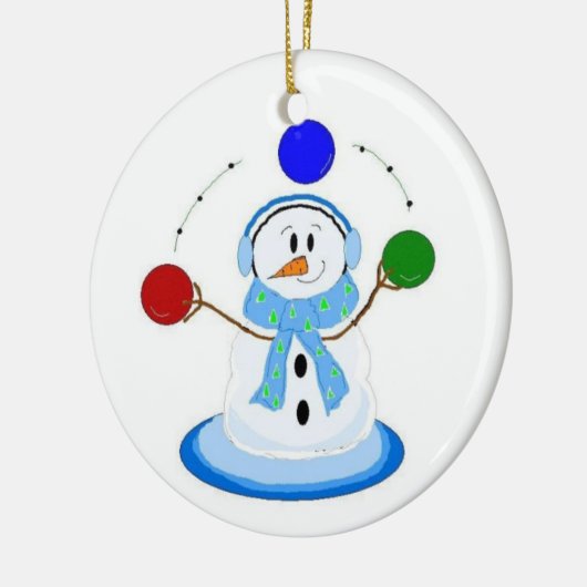 Juggling Snowman Keramikornament (Links)